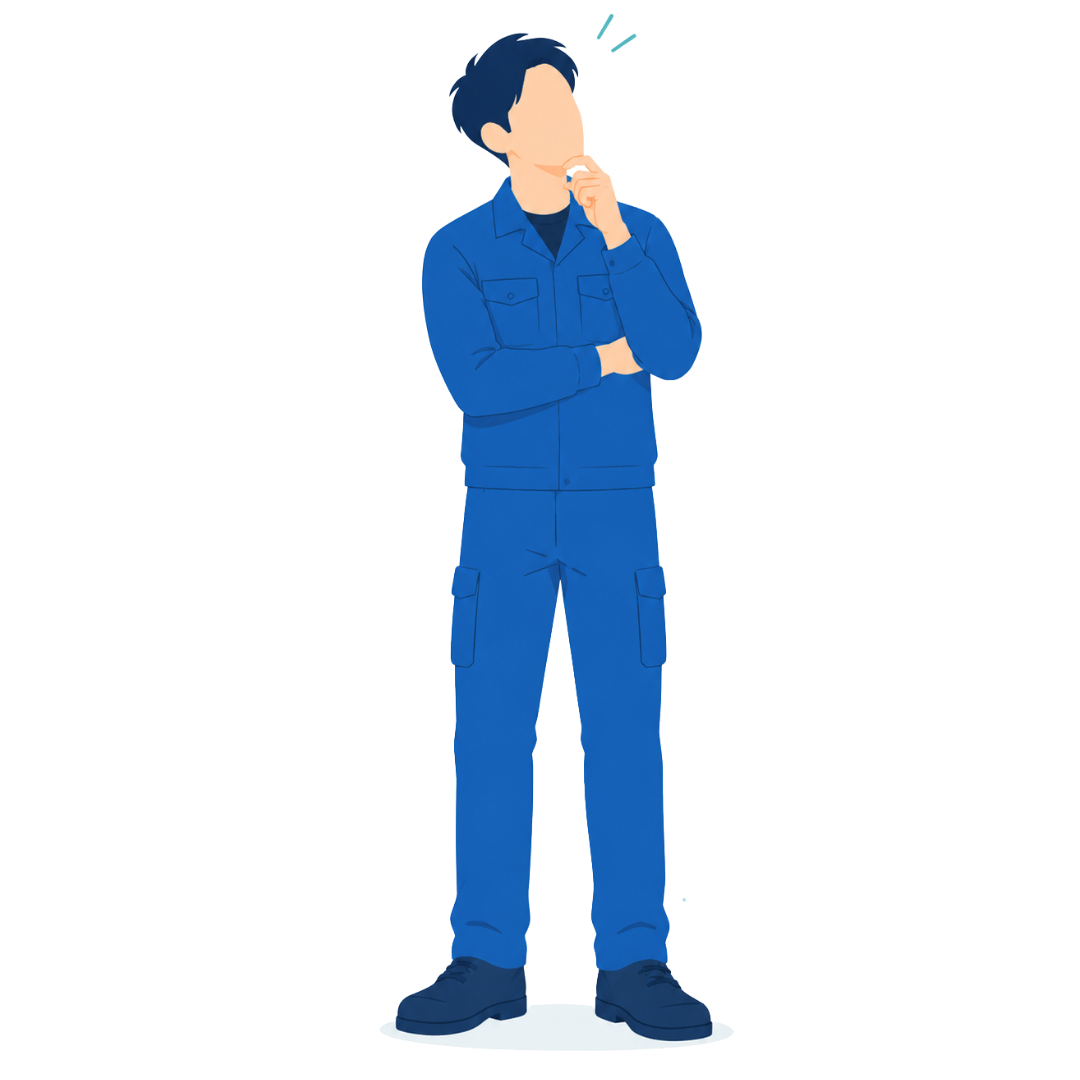 これからの働き方を考える設備スタッフのイラスト